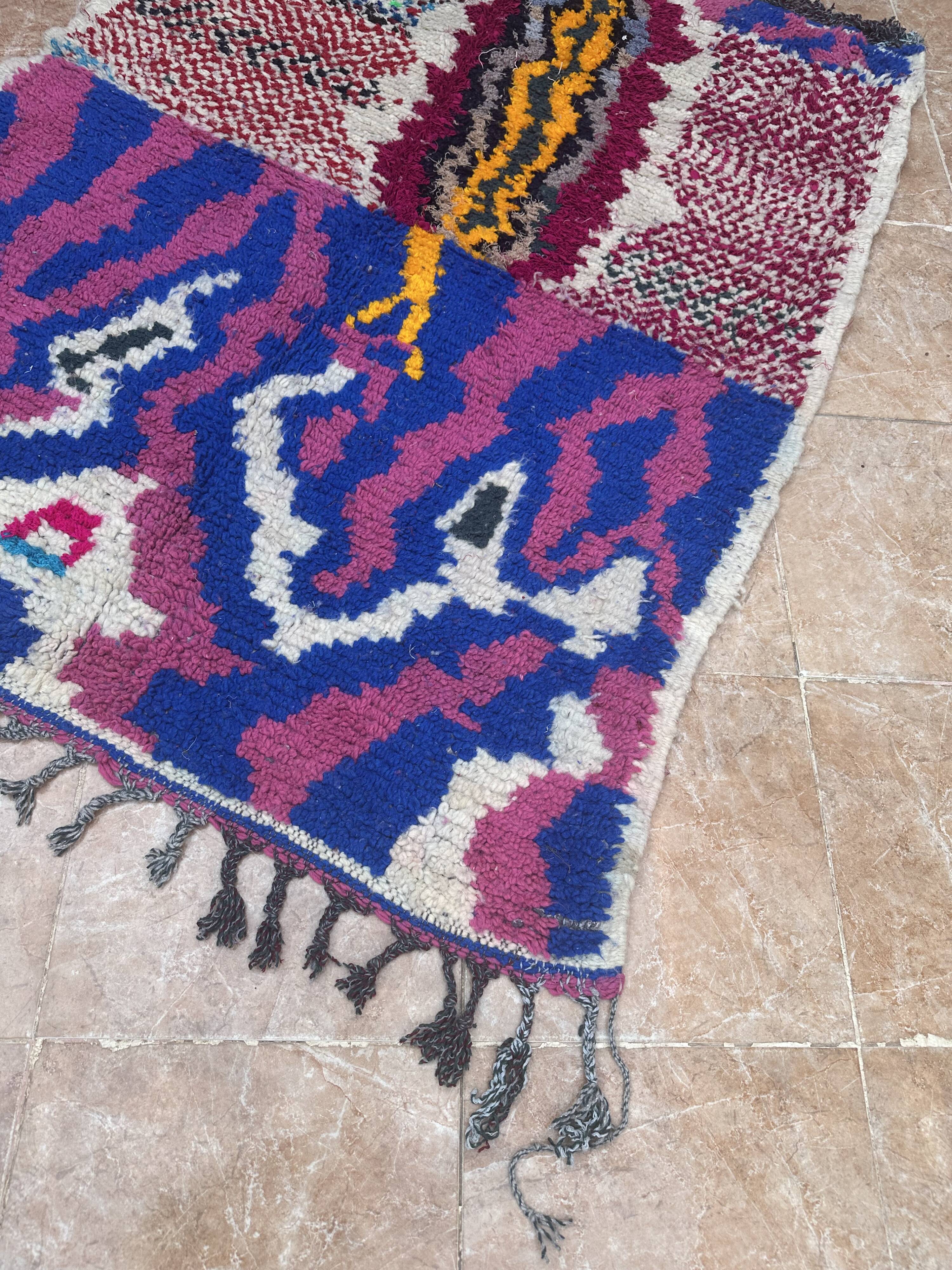 Moroccan Azilal handmade rug, handwoven wool Berber rug.