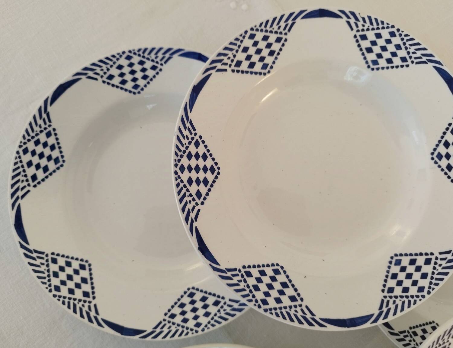 Vintage Moulin des et Hamage Orchies Pantin Earthenware Deep Plates