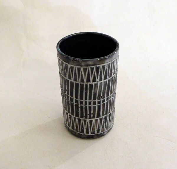 Vase rouleau graphique mid-century