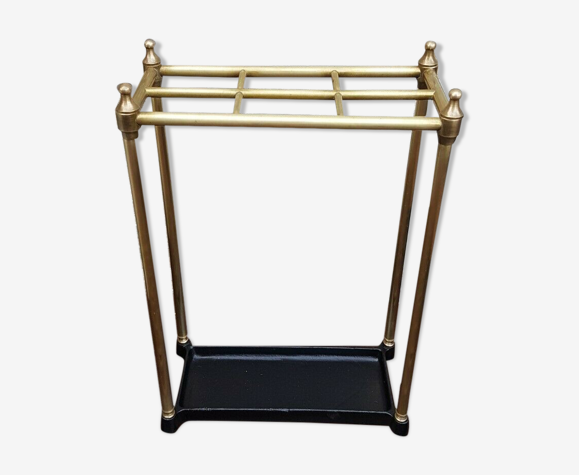 Porte parapluies et cannes XIXe en laiton et fonte