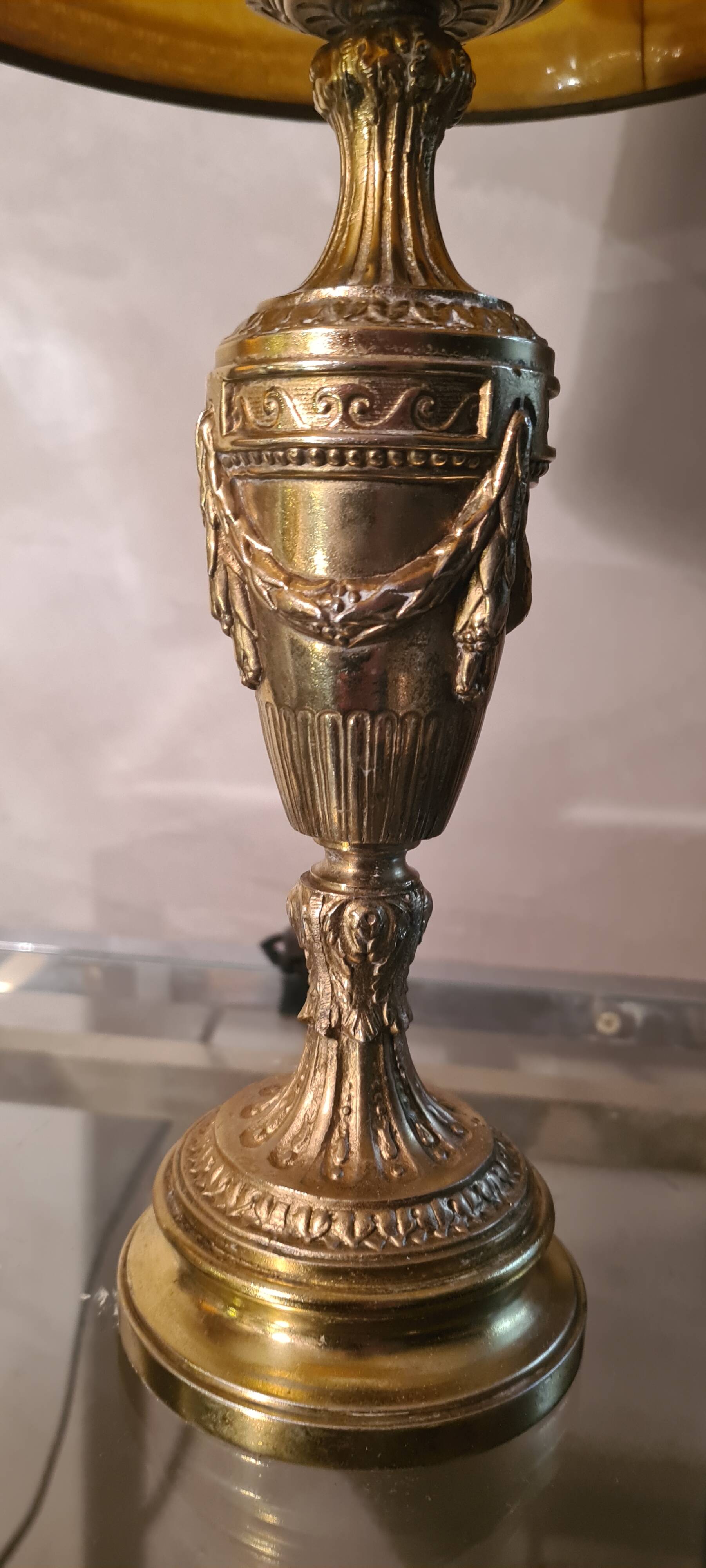 very beautiful empire lamp, 1960 gold chrome steel small trace of normal wear, 31x20