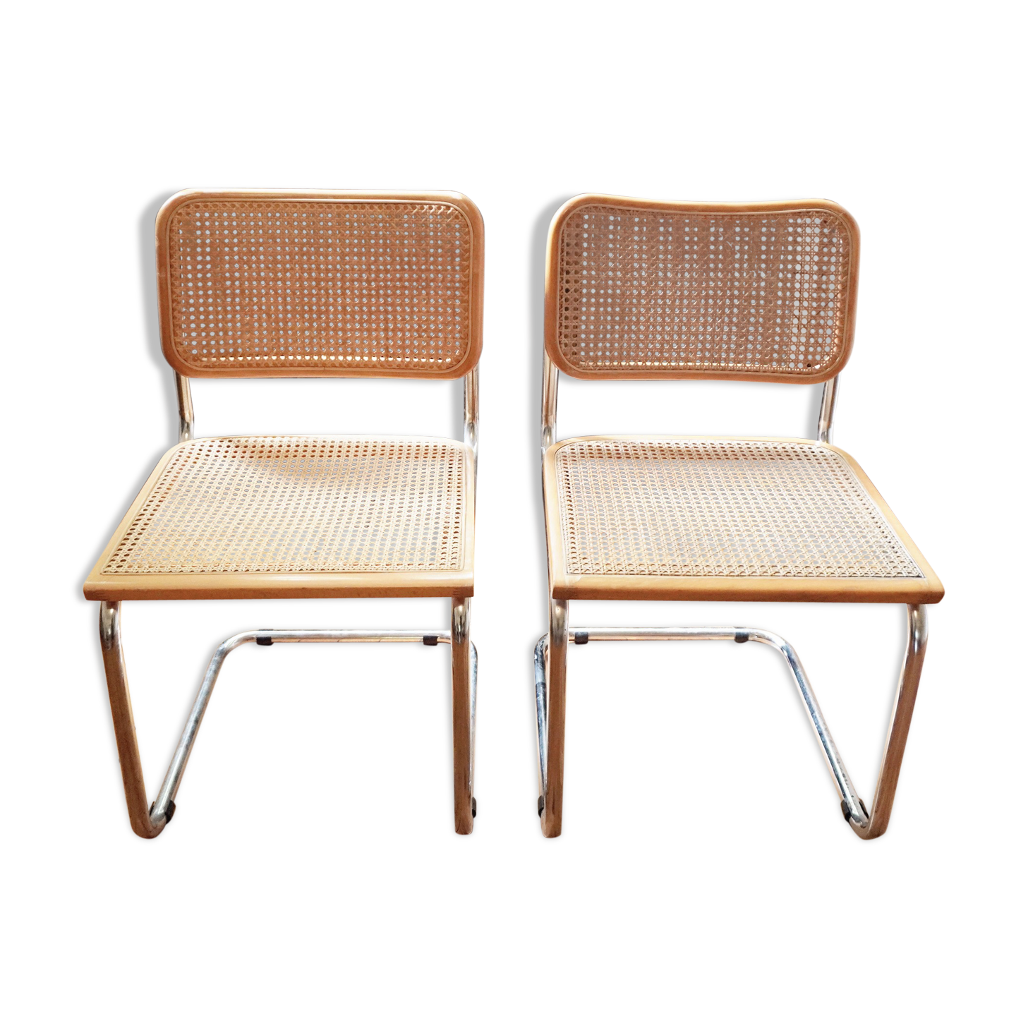Pair of Chairs Cesca B32 by Marcel Breuer