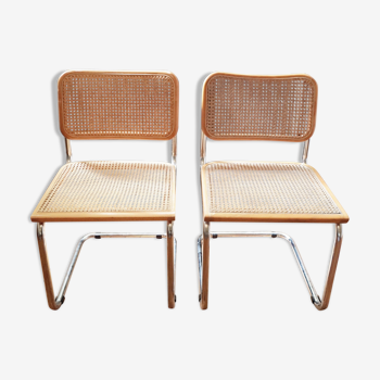 Pair of Chairs Cesca B32 by Marcel Breuer