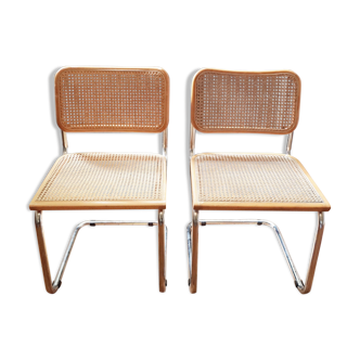 Pair of Chairs Cesca B32 by Marcel Breuer