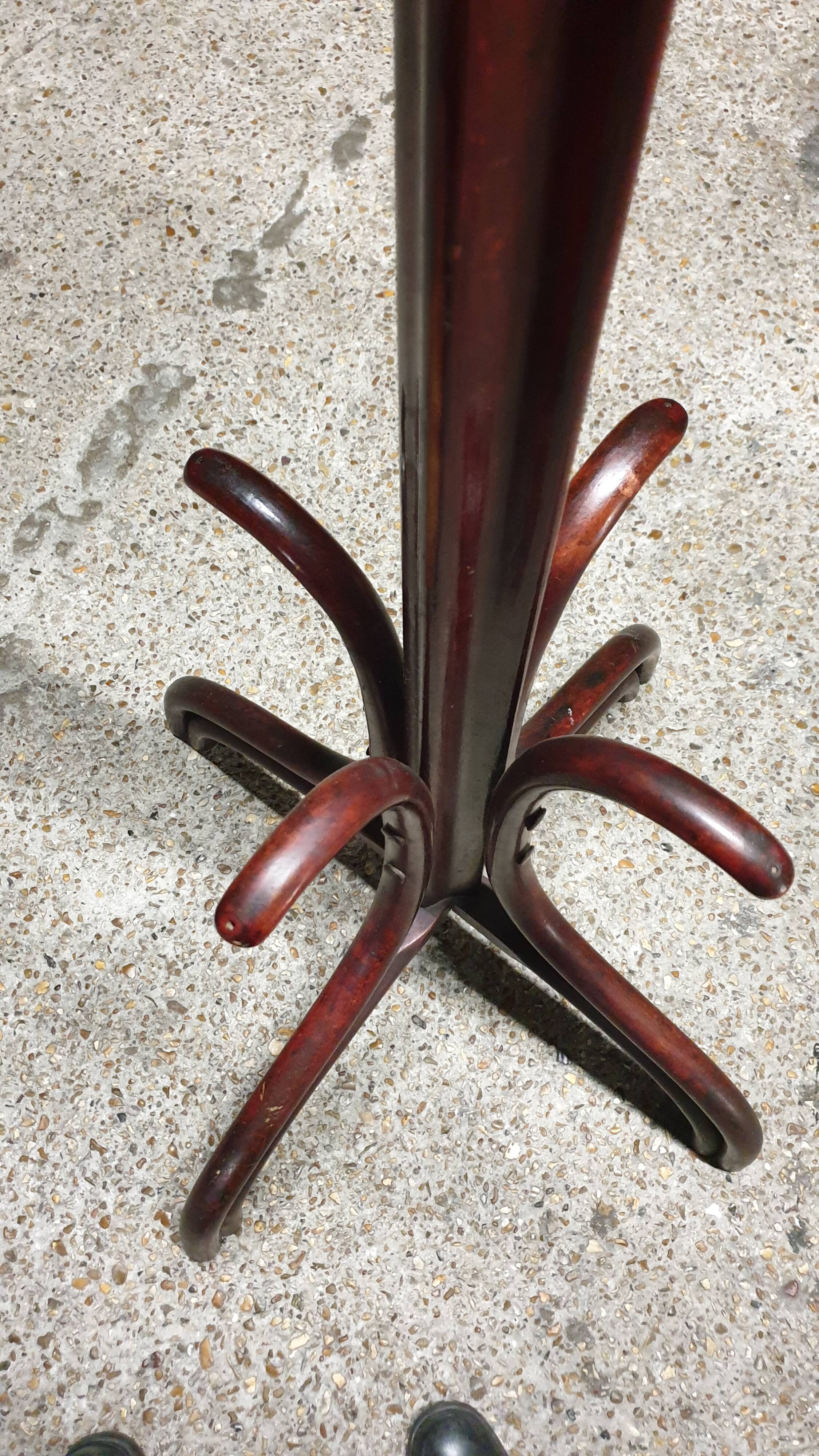 Art Nouveau curved wood coat rack