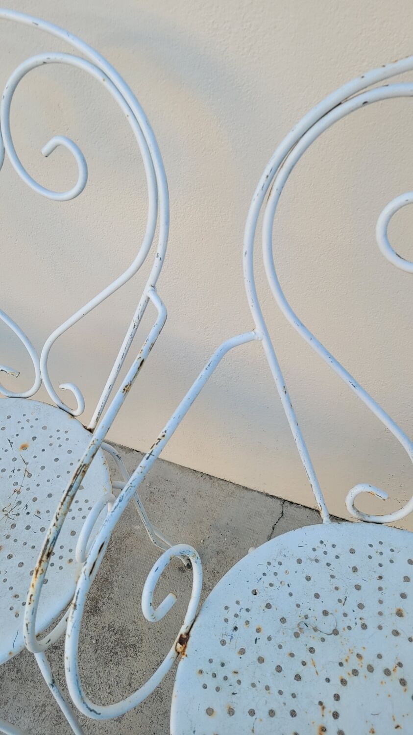 Salon de jardin série de 6 fauteuils en fer de jardin