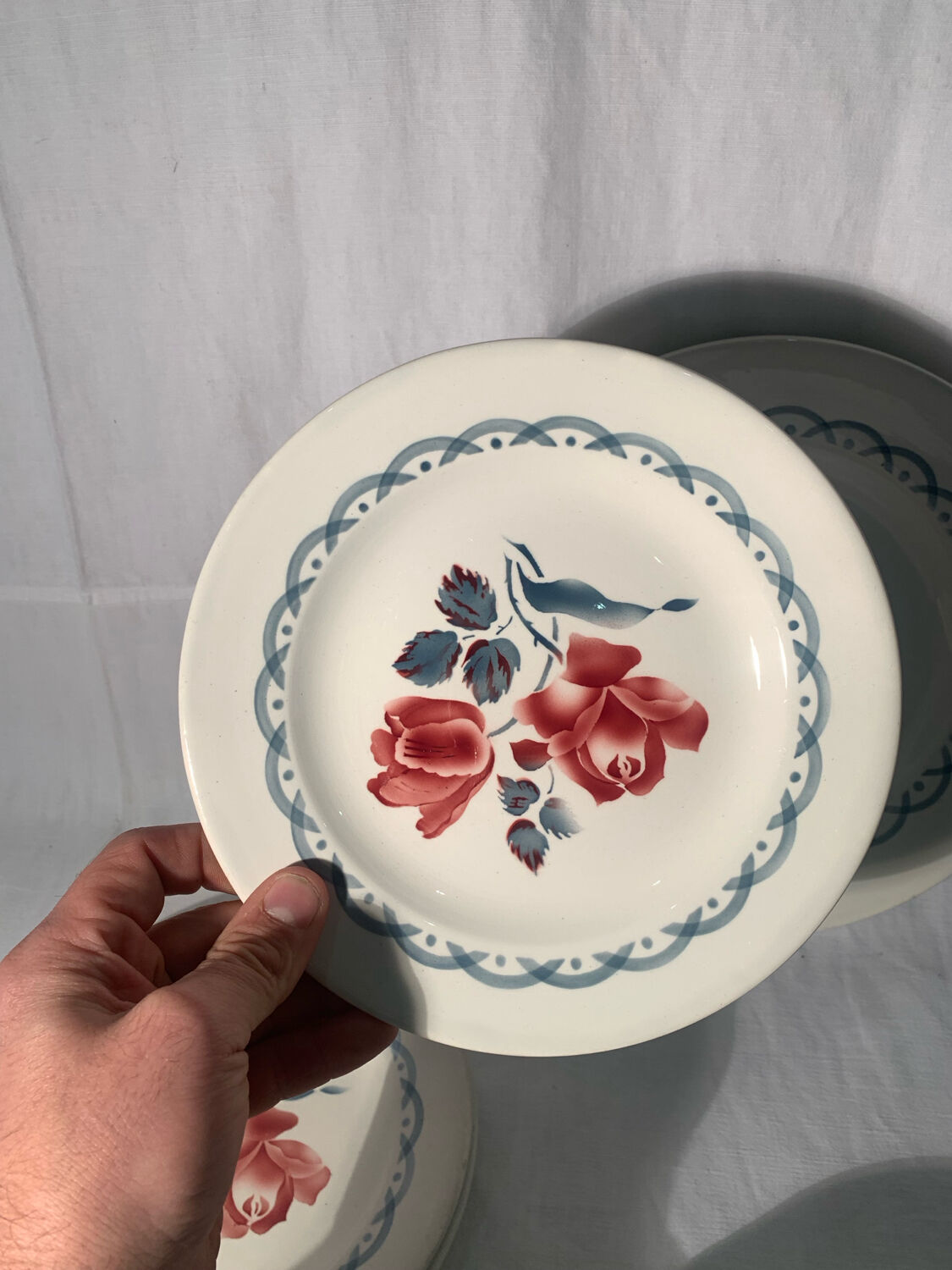 Art Deco service, Digoin Sarreguemines model, canes