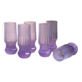 6 Alexandrite Longdrink Glasses Space Age 1970s