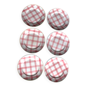 Un lot de 6 assiettes - rose