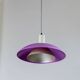 Lampe de plafond en métal violet, vert et argent - Pendentif Memphis-Postmoderne Pop Art des années 1980