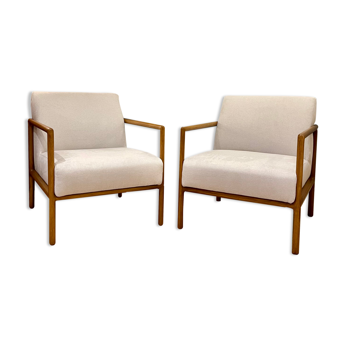 Pair of vintage wooden armchairs