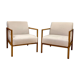 Pair of vintage wooden armchairs