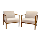 Pair of vintage wooden armchairs