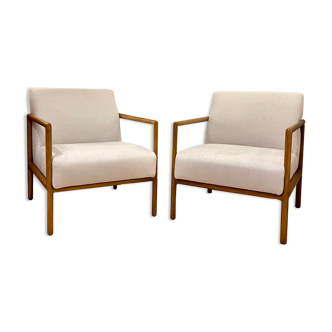 Paire de fauteuils bois