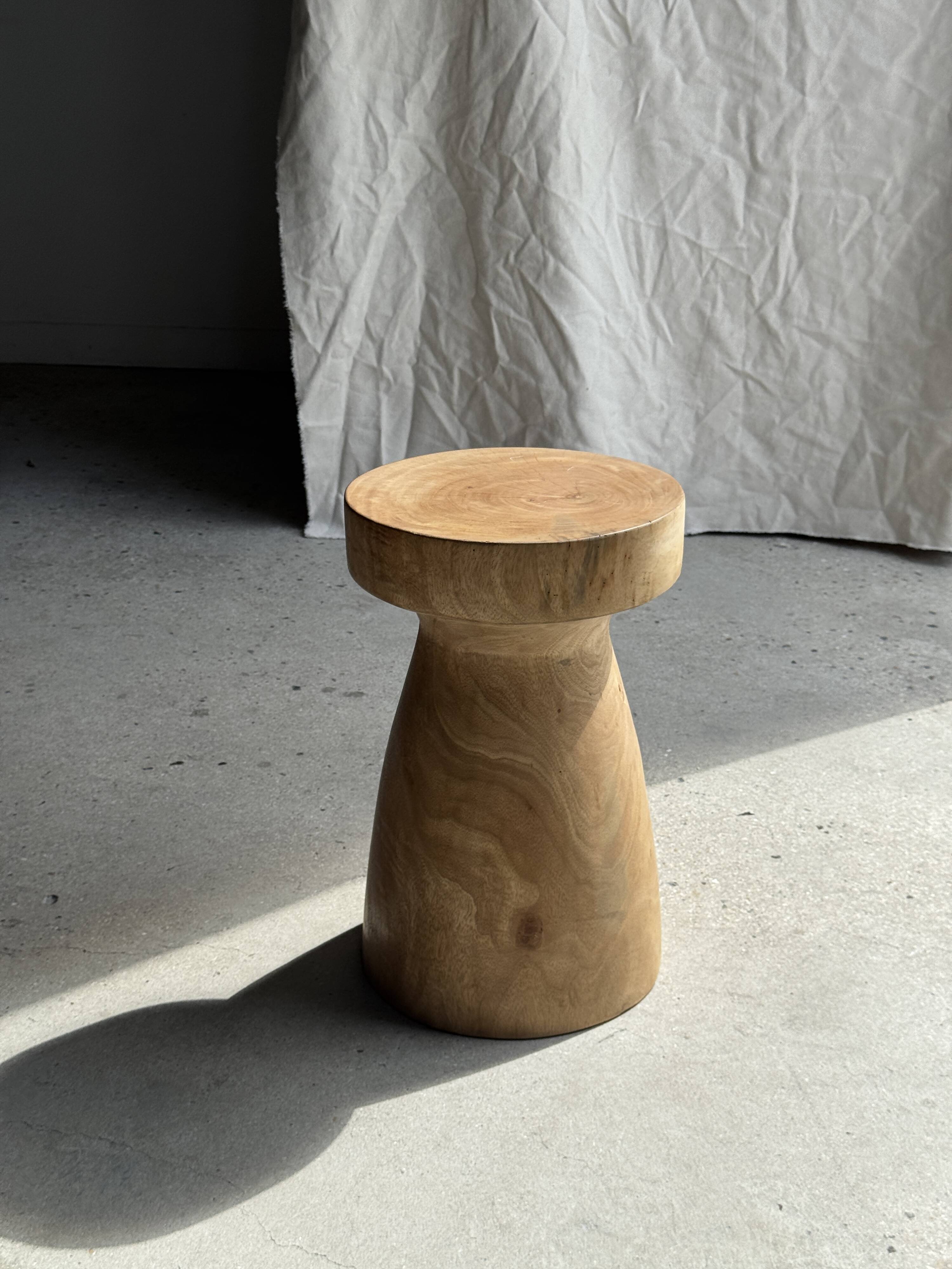 Stool, side table, end table in natural solid mango wood.