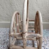 Refurbished rattan magazine rack