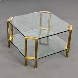 Brass and Glass Coffee Table, 1970s