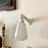 Wall lamp in earthenware and white opaline