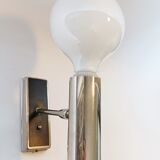 Chrome and black wall lamp Vintage, Italy 1960.