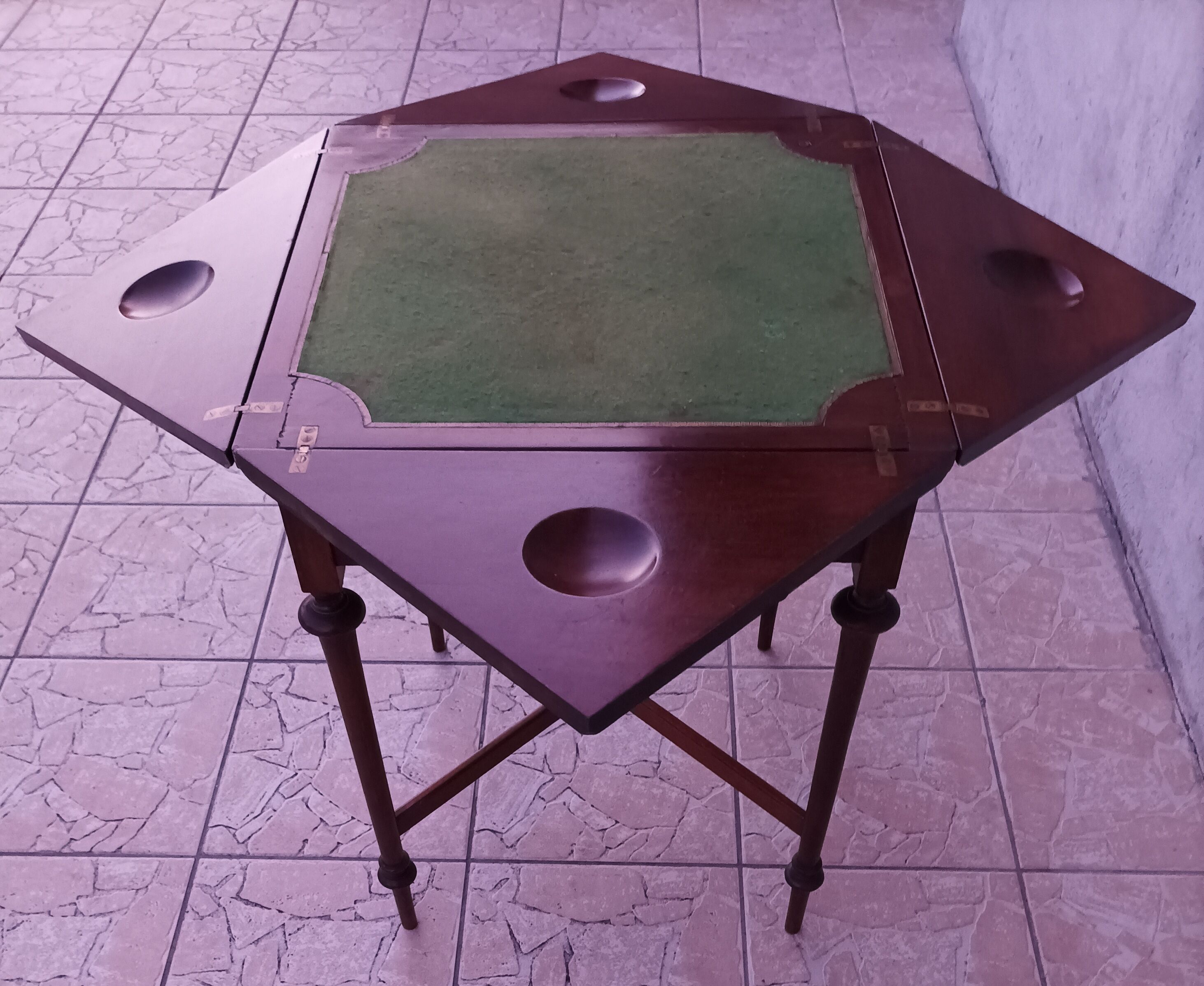 Game table in mahogany late 19th