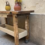 Etabli de menuisier sur roulettes