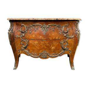 Commode marqueterie & - style bronze