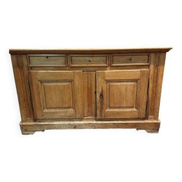 Buffet enfilade en sapin XIXeme à 2 portes 3 tiroirs