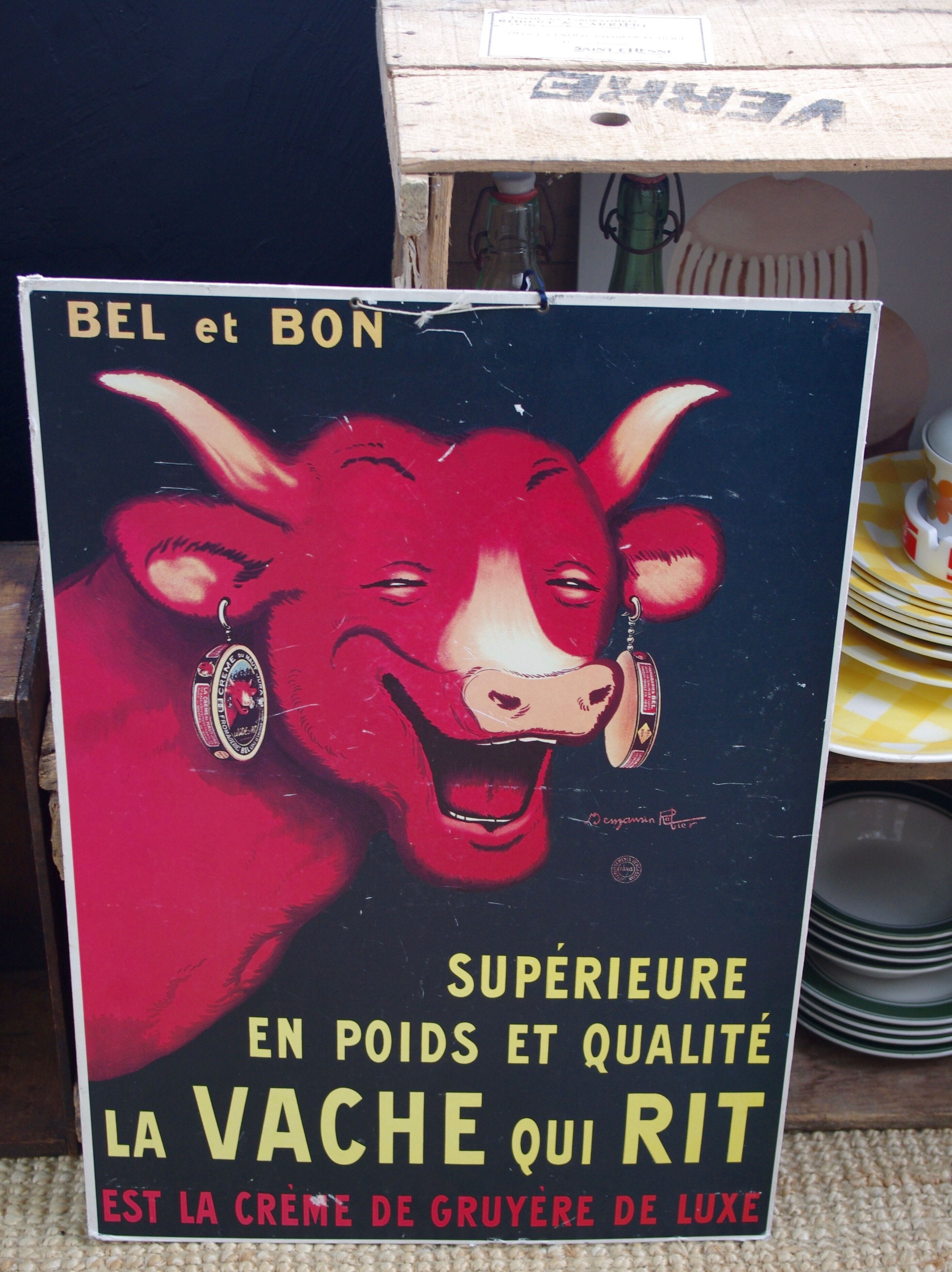 Cardboard advertising displays the laughing cow