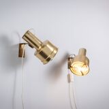 Pair of adjustable wall lamps designed by Per Sundstedt for Kosta Lampan