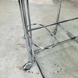 Chrome and glass folding trolley from the 70s
