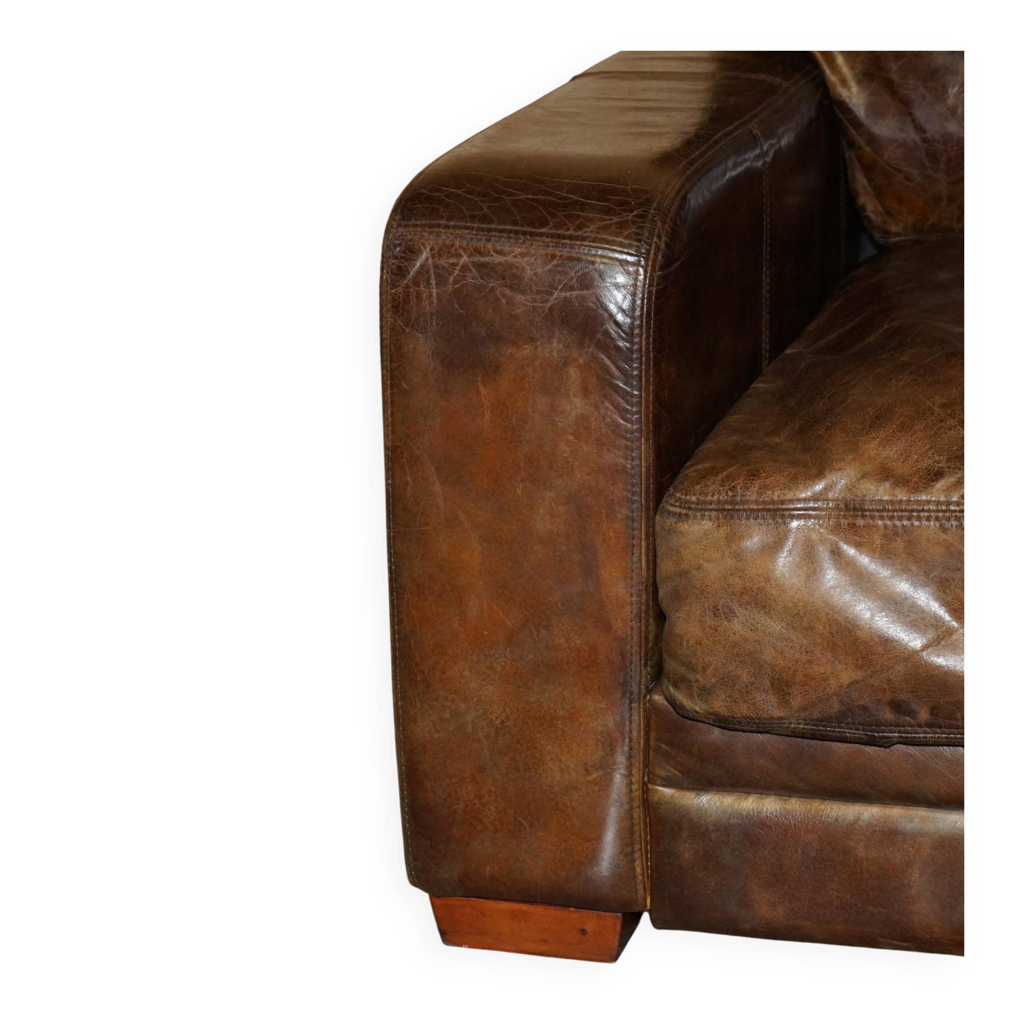 Heritage Biker Halo Soho Vintage leather sofa