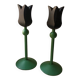 Scandinavian Wooden Tulip Candle Holders - Vintage 90s