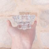 Paire de bougeoir en verre motif étoile
