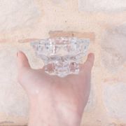Pair of star pattern glass candle holders