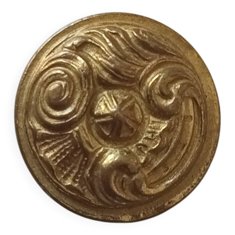 Bouton de meuble ancien en bronze style Louis XV