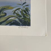 Lithograph signed by the French artist Victor ZAROU - Coastal view