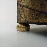 Antique brass coal box fireplace coal scuttle vintage coal storage box