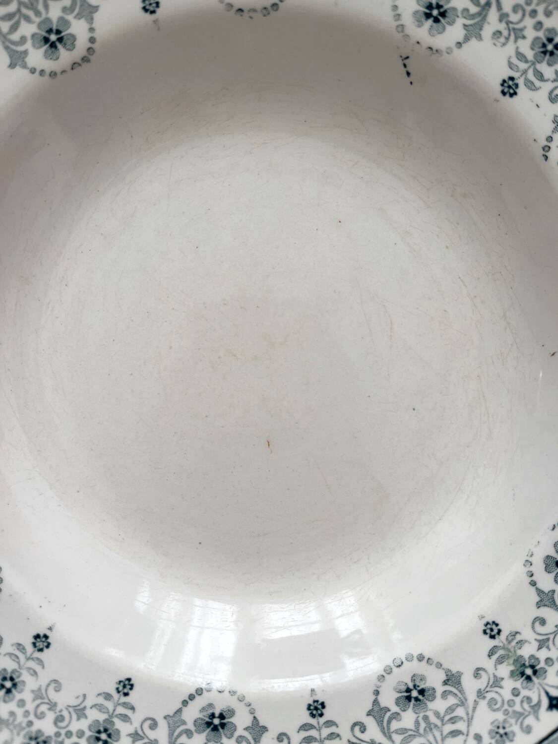 6 mismatched Saint Amand ironstone soup plates