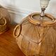 Pair of vintage rattan ball lamp bases