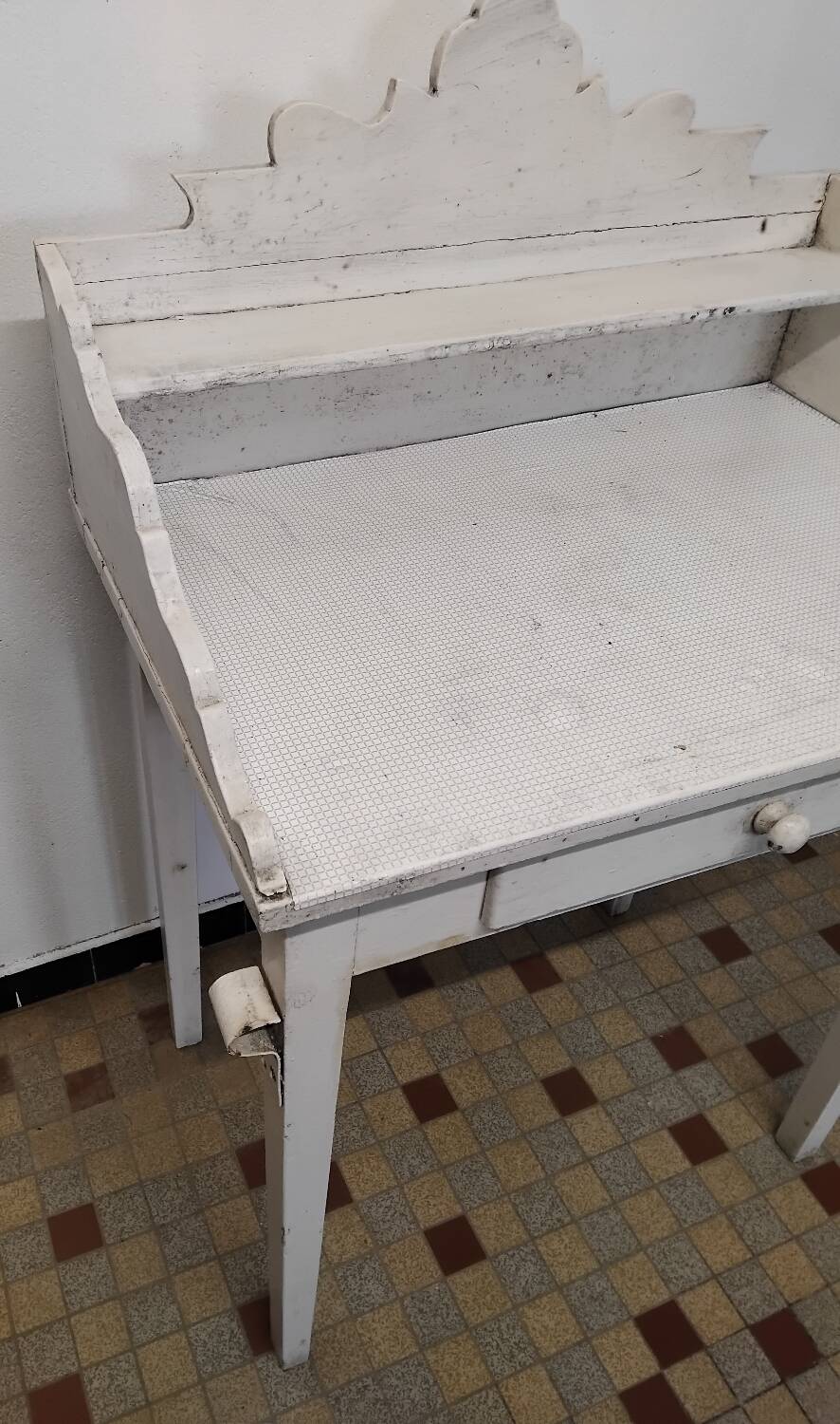 Ancienne coiffeuse en bois vintage