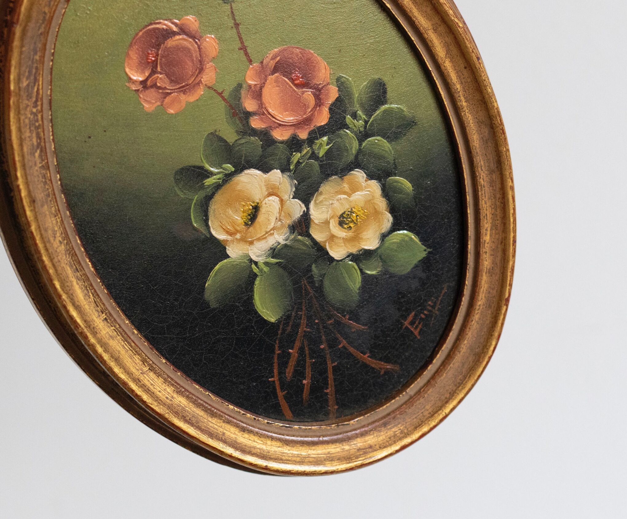 Lot de 3 tableaux bouquet de fleurs