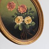 Set of 3 paintings bouquet of flowers