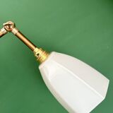 Vintage tulip wall light in white opaline