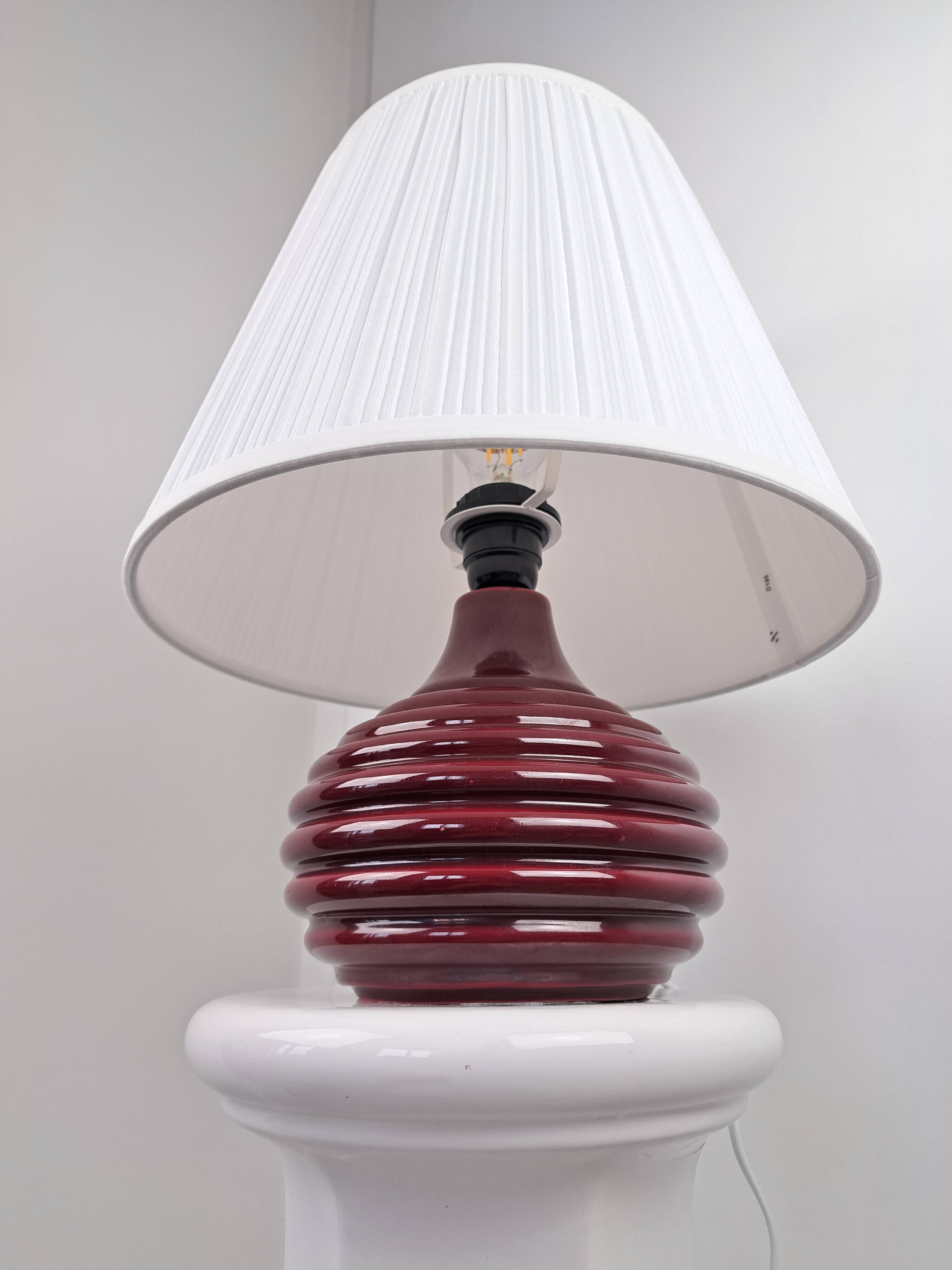 Ceramic burgundy red lamp base