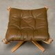 Sigurd Ressell Falcon Chair with Ottoman in brown leather for Vatne Møbler,
