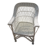 White rattan armchair