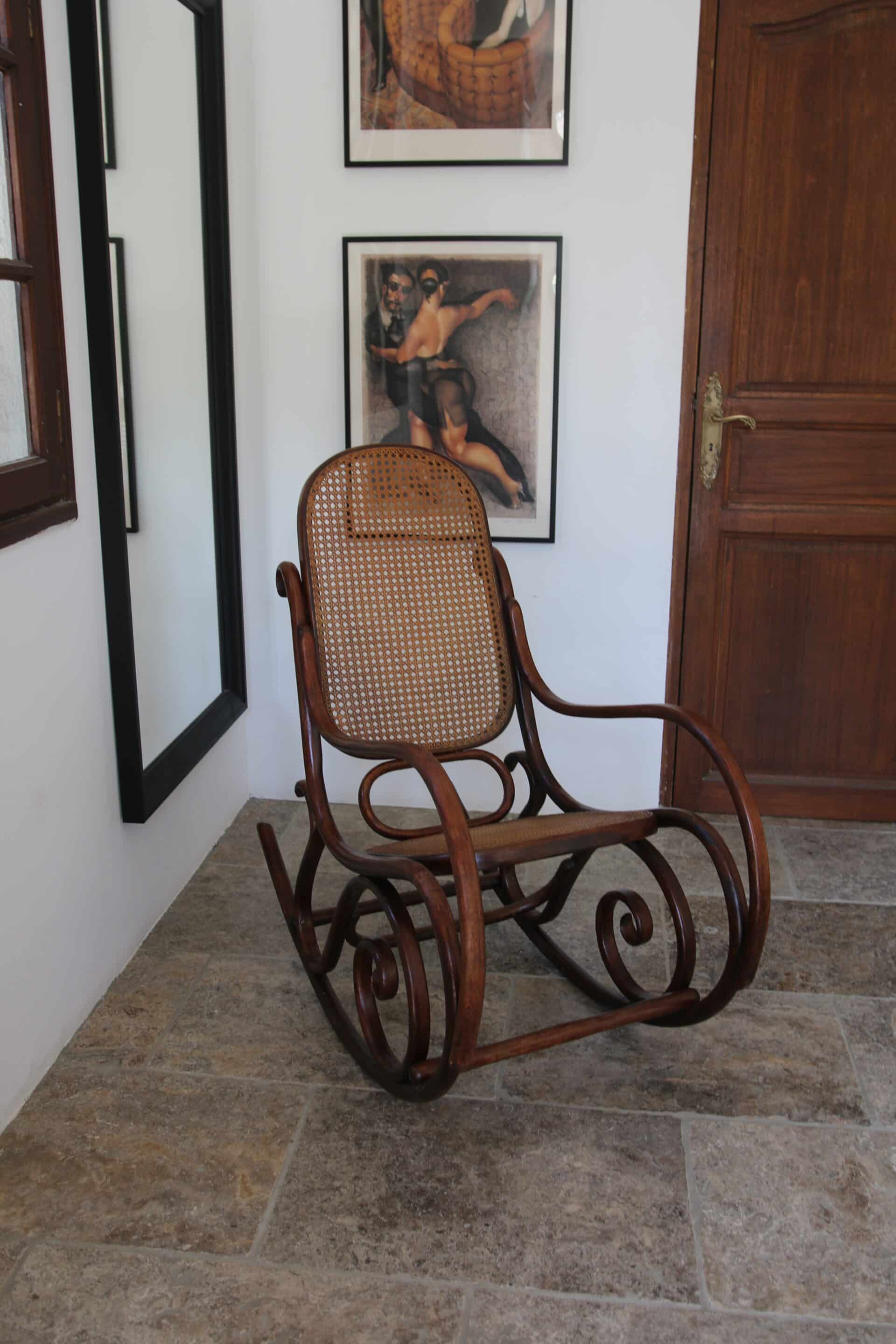 Vintage Thonet rocking chair, 1970s.