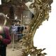 Console murale en bronze et miroir, années 60. Lot de 2