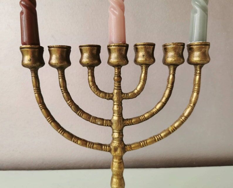 Vintage brass candle holder, 1970