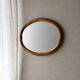 Oval pine mirror Glasmaster Markaryd Sweden 1970s